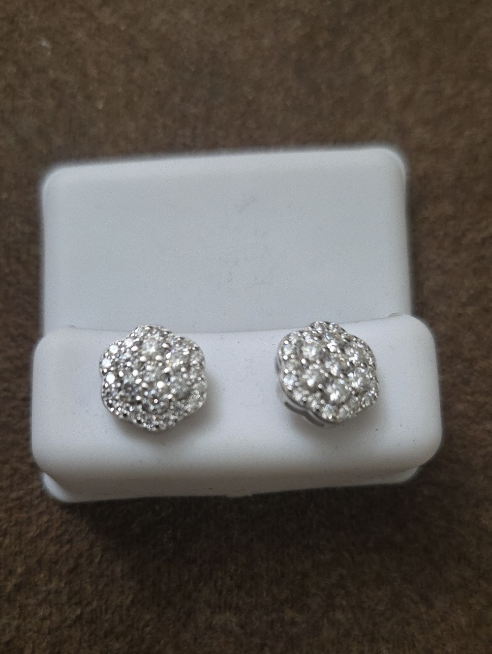 Sparkling Silver Crystal Cluster Stud Earrings - Women Jewelry